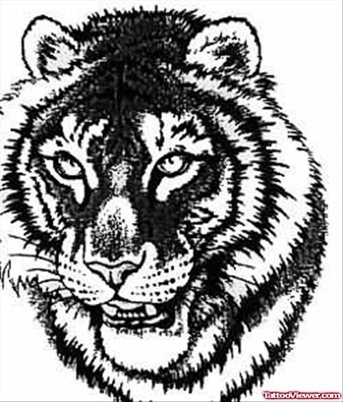 Black Tiger Tattoo Design