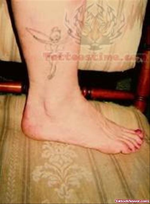 Tinkerbell Tattoo On Ankle