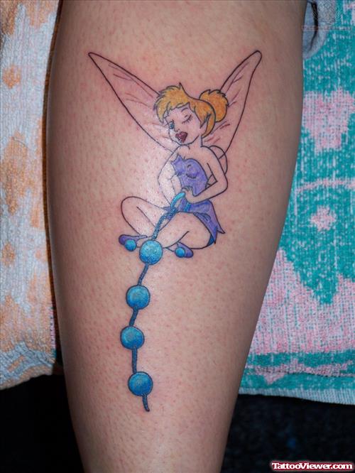 Tinkerbell Blue Ink Tattoo