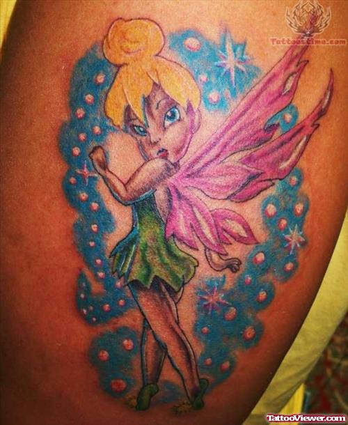Colorful Tinkerbell Tattoo