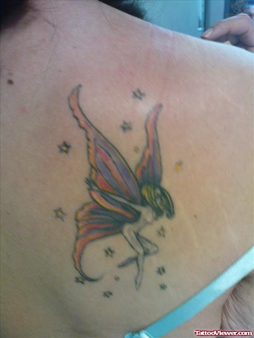 Tinkerbell Upper Back Tattoo