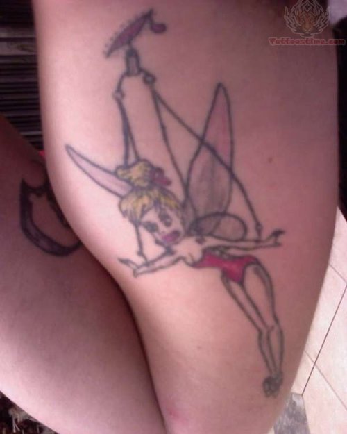 Tinkerbell Tattoo On Muscles