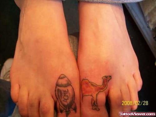 Camel And Missel Toe Tattoo