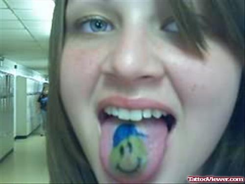 Tongue Smiley Tattoo