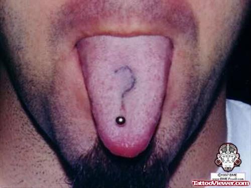 Question Mark Tattoo on Tongue