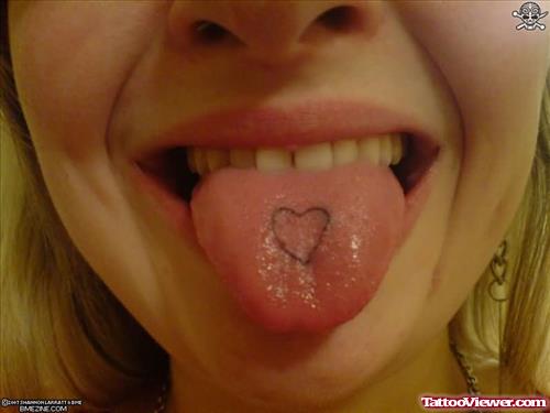 Heart Tattoo On Tongue