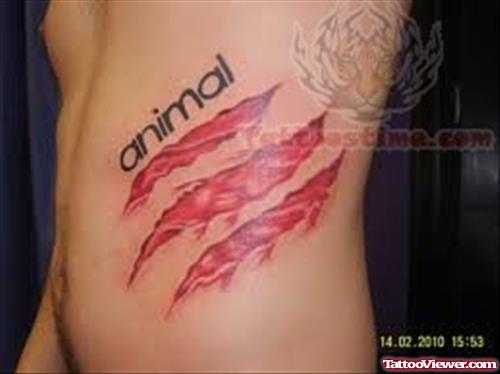 Animal Torn Ripped Skin Tattoo