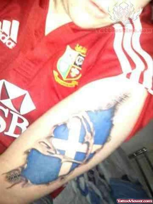Scotland Ripped Skin Tattoo