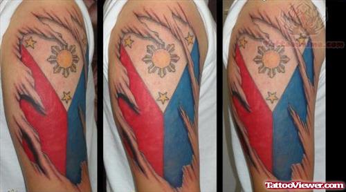 Arm Torn Ripped Skin Tattoos