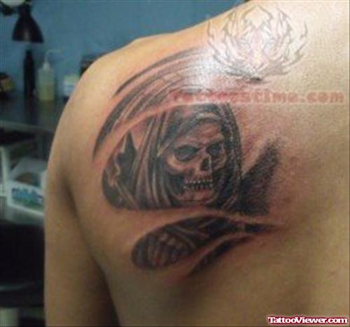 Scary Torn Ripped Skin Tattoo