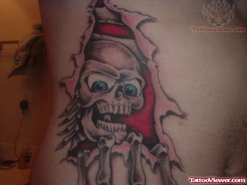 Skull Skin Rip Tattoo