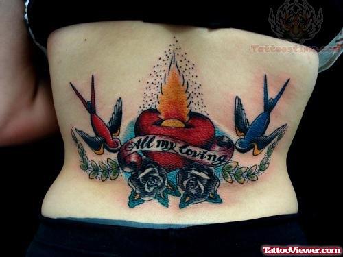 Traditioanl Lower Back Tattoo