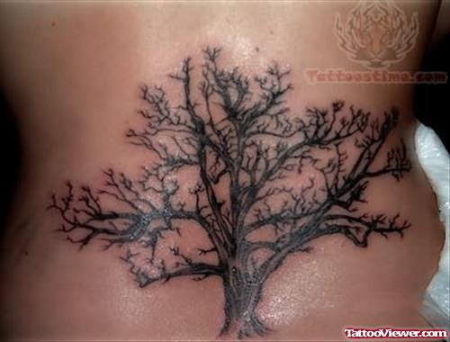 Lower Back Large Tree Tattoo