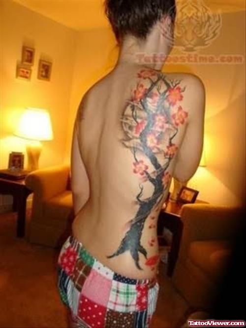 Cherry Blossom Tree Tattoo On Rib