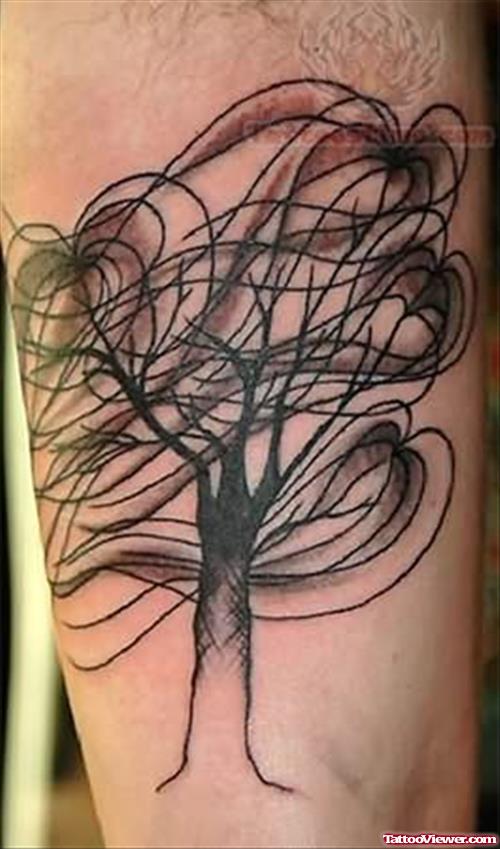 Tree Tattoo On Muscle
