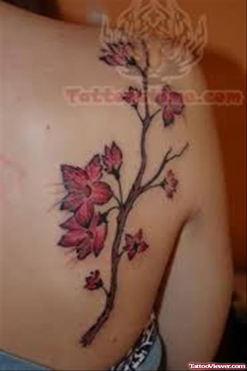 Back Shoulder Tree Tattoo