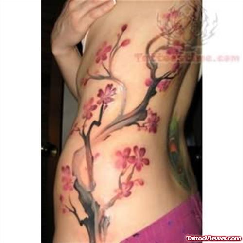 Side Rib Tree Tattoo