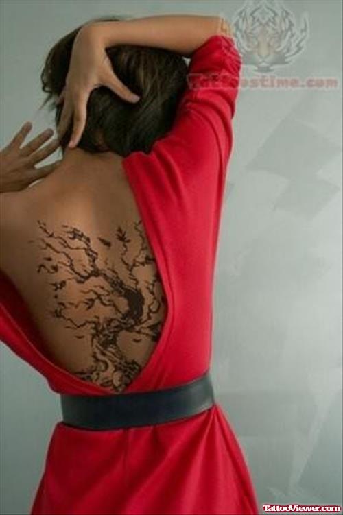 Sexy Tree Tattoo On Back