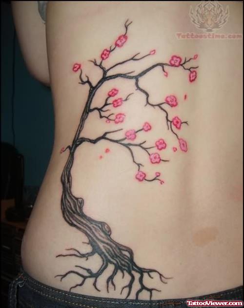 Side Ribs Tree Tattoo