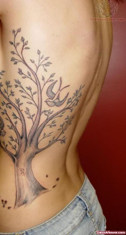 Willow Tree Tattoo On Rib