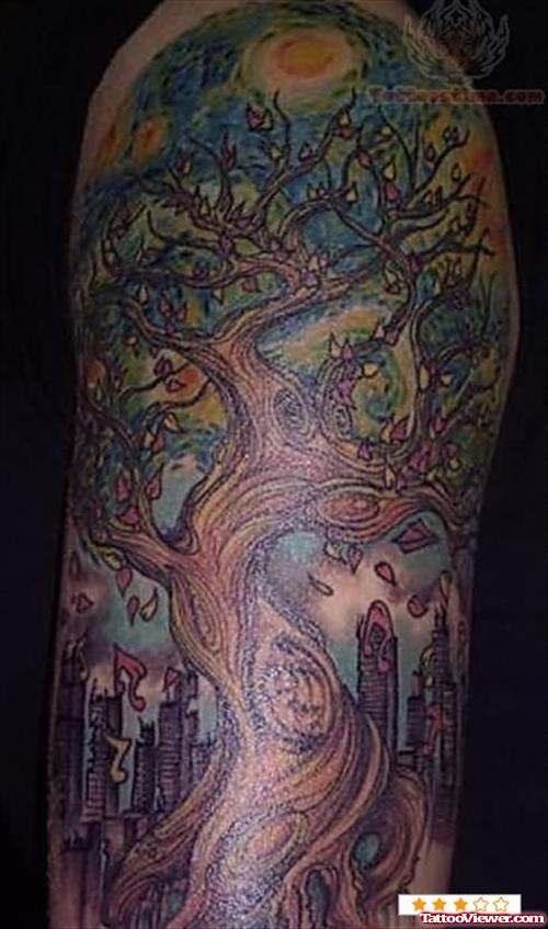Colorful Tree Tattoos