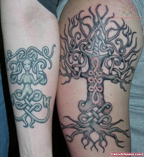 Celtic Tree Tattoo On Bicep