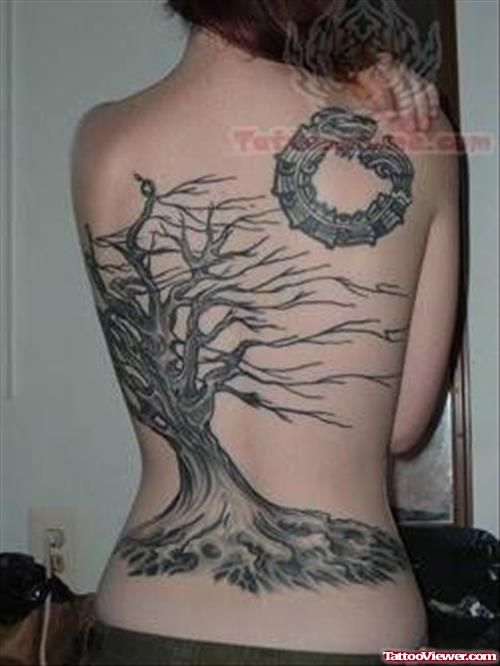 Beautiful Tattoo of a Tree On Back