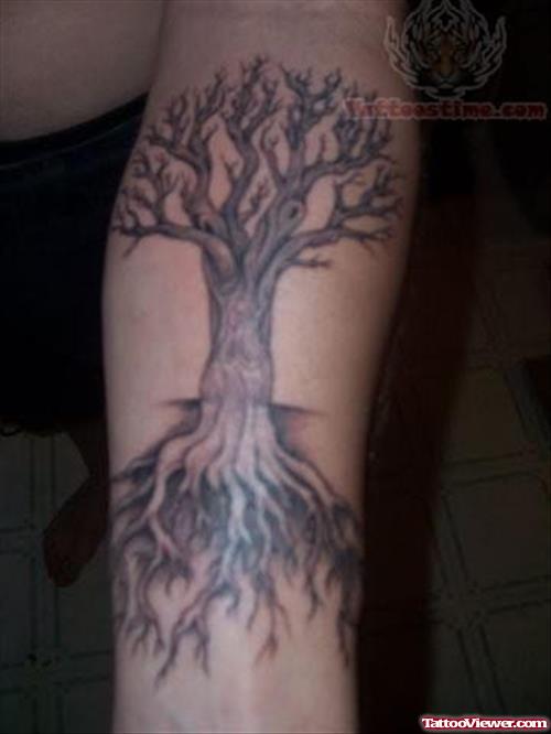 Black Ink Tree Tattoos