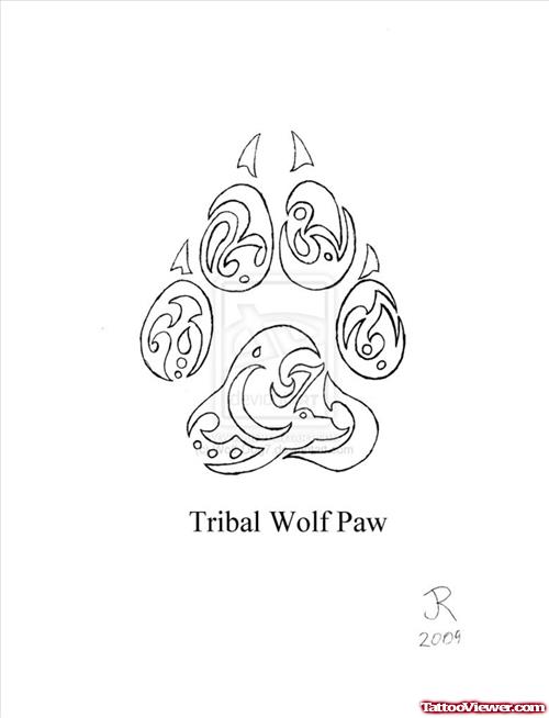 Tribal Claw Print Tattoo Design