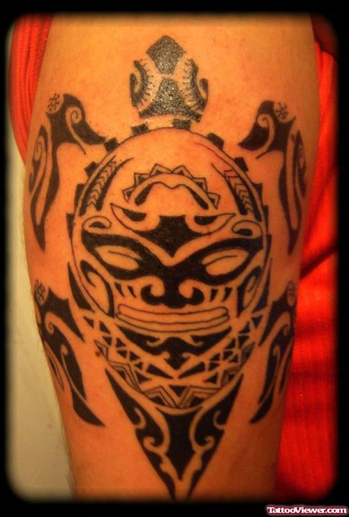 Maori Tribal Turtle Tattoo
