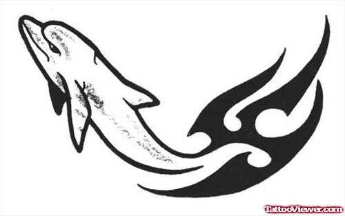 Dolphin And Tribal Tattoo Design