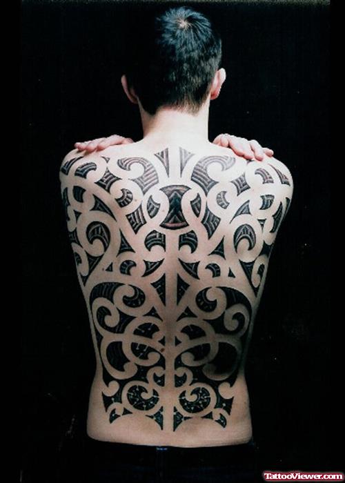 Tribal Tattoo On Back Body