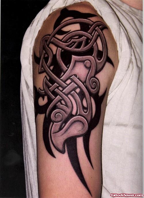 Celtic And Tribal Tattoo On Right Half Sleeve