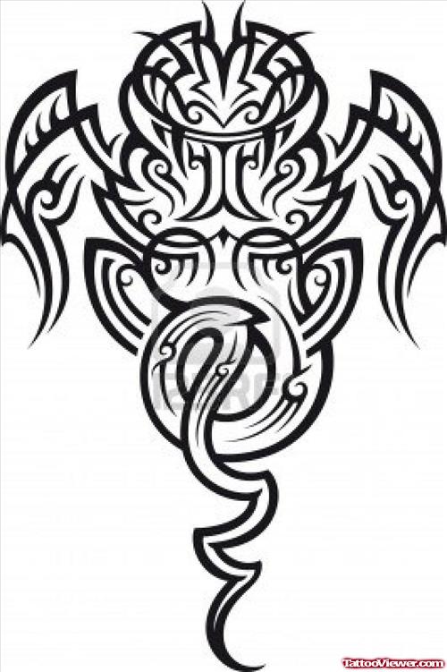 Tribal Dragon Style Tattoo Design