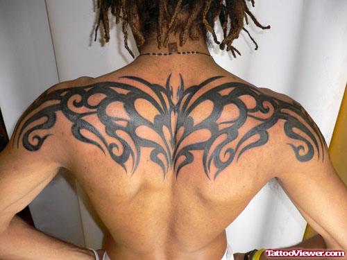 Tribal Upperback Tattoo For Men