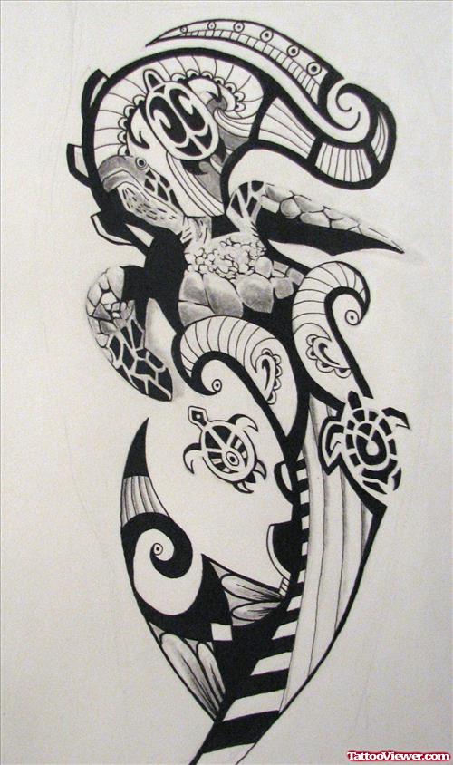 Maori Style Tribal Tattoo Design
