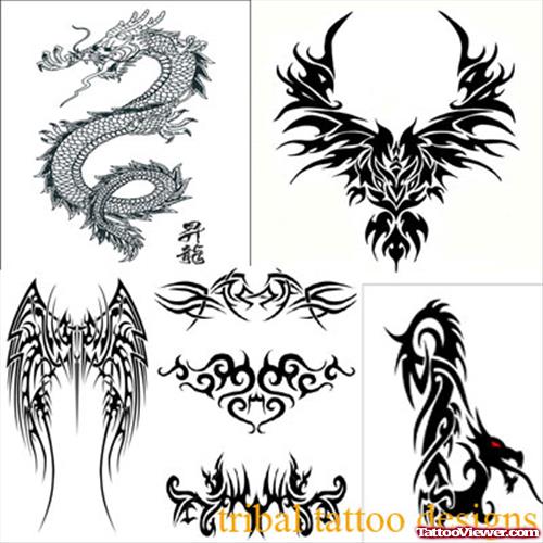 Dragon Tribal Tattoos Designs