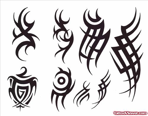 Black Ink Tribal Tattoos Designs For Young Guys