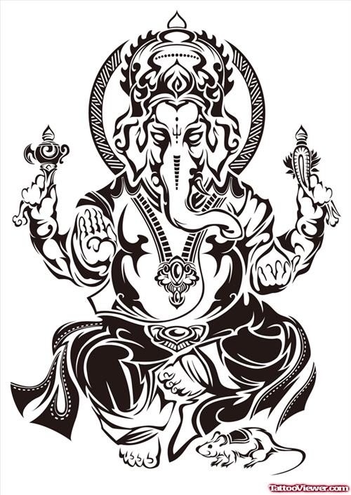 Tribal Lord Ganesha Tattoo Design