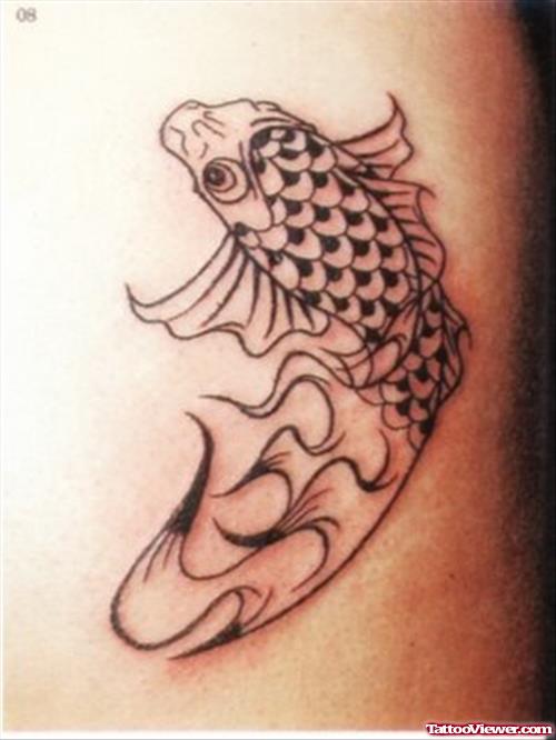 Tribal Koi Fish Tattoo