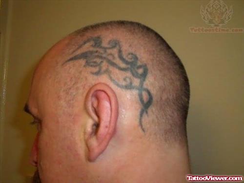 Tribal Tattoo On Men Head