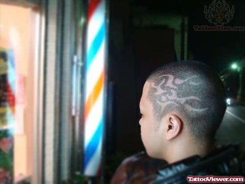 Tribal Tattoo On Head