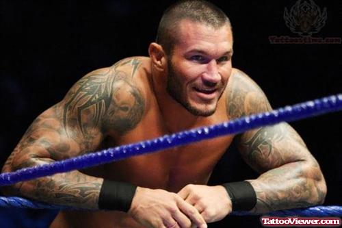 Randy Orton Tribal Tattoo On Shoulder