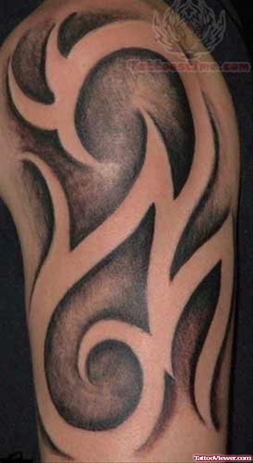 Wonderful Black Tribal Tattoo Design