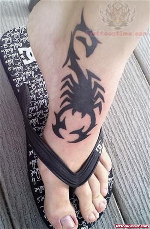 Tribal Scorpion Tattoo Design on Foot