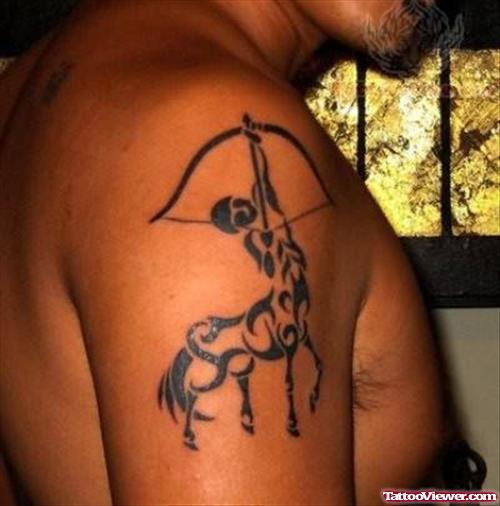 Sagittarius Tribal Style Tattoo