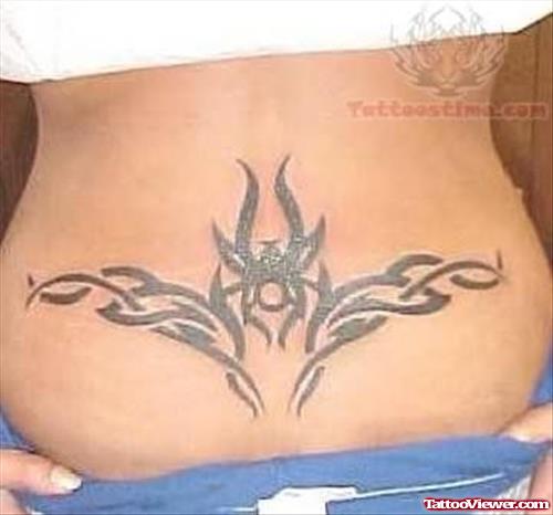 Awesome Tribal Tattoo On Lower Back
