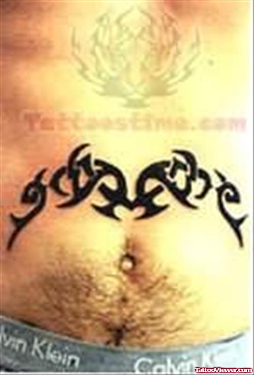 Lovely Tribal Tattoo On Stomach