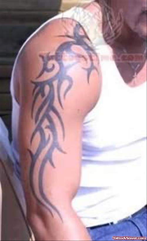 Tribal Tattoo on Shoulder For Men