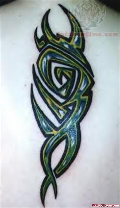 Beautiful Green Tribal Tattoo